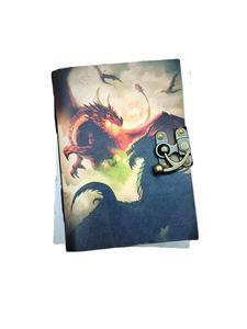 Carnet en cuir rigide de qualité supérieure avec motif dragon, 100 feuilles, carnet de croquis fait main à bords festonnés pour artistes, peintres, cadeau créatif - Product Image 2