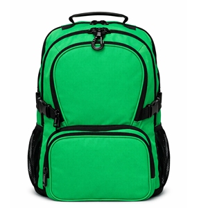 Mochila de Animadoras Personalizada con Estampado, Poliéster Verde con Ribete Negro, Múltiples Bolsillos, Correa con Hebilla, Logotipo Personalizado al por Mayor OEM - Product Image 1