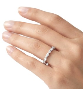 Wholesale DEF Color VS VSV Clarity Full Eternity Band Marquise & Round Lab Grown Diamond 10K 14K 18K Solid Gold Stackable Ring - Product Image 5