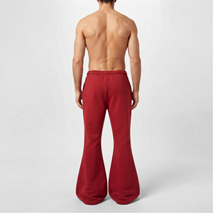 Pantalon de survêtement évasé en molleton épais 420 GSM, style décontracté urbain, en coton French Terry pour l'hiver - Product Image 2