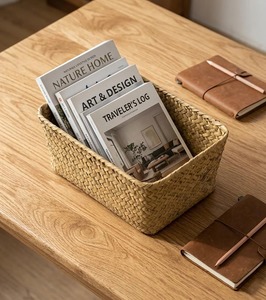 Ensemble de 3 paniers simples en jonc de mer, faits à la main, pour le rangement, vente en gros, écologiques, fabriqués au Vietnam - Product Image 3