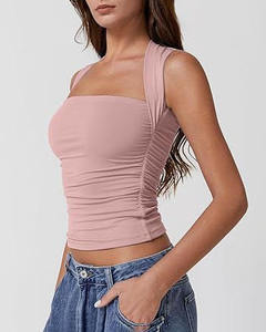 Classic Women's Longline Baby Tee Crop <b>Tops</b> Short Sleeve Workout T Shirt Lightweight Breathable Seamless Design - Product Image 5