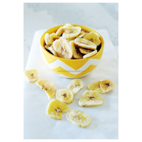 Voedzame Vietnamese Mekong bananenchips voor alle leeftijden, gebakken, zoete smaak, harde textuur, originele fruit- en groentesnack, knapperig.