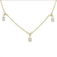 Collier Pendentif Cœur Minimaliste en Or 14K avec Diamant de Laboratoire, Pierres Taillées à la Main de Formes Mixtes, Chaîne à Maillons, Certifié IGI