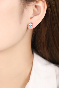 Pendientes de Aguamarina con Corte Ovalado en Oro Blanco con Halo de Diamantes, Joyería Clásica para Bodas, Certificados por IGI - Product Image 6