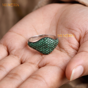 Handmade 925 Sterling <b>Silver</b> Vintage <b>Ring</b> for Women Designer Green <b>Cubic</b> Zircon Claw Setting for Certified for Weddings - Product Image 4