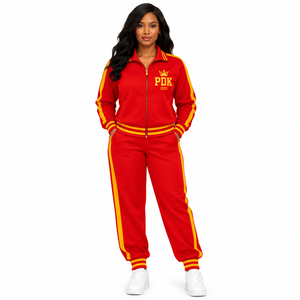 PDK <b>Womens</b> Polyester Tracksuit Flexible Two Piece Sports Clothing with Lightweight <b>Jacket</b> and Elastic Waist Joggers for Fitness - Product Image 2