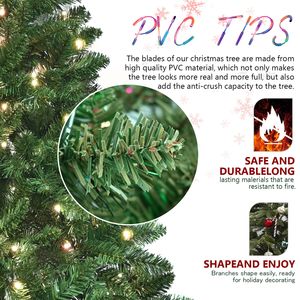 6ft Green WiFi Controlled RGB LED Christmas <b>Tree</b> <b>with</b> 300 <b>Lights</b> 751 PVC Tips 38 <b>Light</b> Functions Music Sync Hinged Structure - Product Image 5