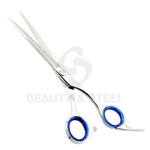 Professional Stainless Steel Hair Cutting Scissors with Bamboo Style Handle and Hexagon Finger <b>Ring</b> Design - Product Image 4