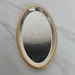 Gold Metal <b>Chocolate</b> Serving Tray With Bowls Superior Quality <b>Wedding</b> Serving <b>Chocolate</b> Tray - Product Image 1