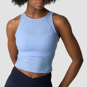 <b>Women</b> Gym Hot Selling Cropped <b>Tank</b> <b>Top</b> High Quality Muscle Fit Reversible High Stretch Summer Clothes Moisture Wicking 100% - Product Image 1