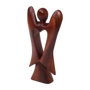Sculpture abstraite artisanale en bois, statue ange de l'amour, cadeau, décoration d'intérieur, figurine, œuvre d'art sculptée à la main - Product Image 5