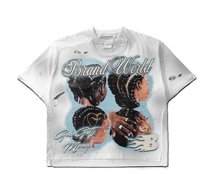Camiseta Vintage Gótica con Estampado Religioso, Efecto Desgastado y Agujeros Multipanel para Hombre y Mujer, Oversize, Estilo Urbano TAHAD - Product Image 4
