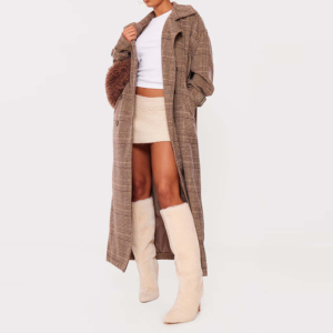 Manteau trench pour femme en cuir respirant, longueur intégrale, personnalisé, matelassé, imperméable, avec rembourrage en polyester, fabriqué au Pakistan - Product Image 1
