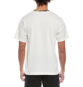 Camiseta de Algodón 100% con Ribete a Cuadros y Logotipo Personalizado al por Mayor para Hombre - Product Image 5