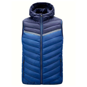 Chaleco de plumón personalizado para hombre, sin mangas, con cremallera, cálido, cortavientos, para invierno, con bolsillo lateral. - Product Image 3