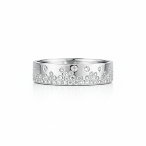 Bague de fiançailles empilable en or massif 9K 10K 14K 18K avec diamants de laboratoire taille ronde, couleur DEF, clarté VS VVS, certifiés IGI - Product Image 2