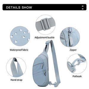 Unisex Fashion Wrinkle Nylon Waterproof Multi-Color Sport Fanny Pack with <b>USB</b> Custom Logo Belt Waist Bag - Product Image 4