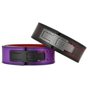 Cinturón de Levantamiento de Pesas de Cuero, Morado y Negro, Ajustable, Transpirable, Protección Profesional, Ecológico, Soporte Lumbar, Resistente - Product Image 6