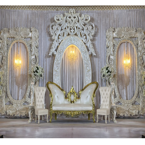 Portable FRP Silver Back <b>Frames</b> for <b>Wedding</b> Decor Fascinating Jewish Indian Stage Backdrop with Precious Silver Medallions USA - Product Image 1