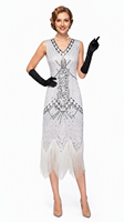 Costume d'Halloween pour femme, robe de Charleston vintage des années 20 avec paillettes, perles et franges, pour fête, cosplay et jeu de rôle, vente en gros