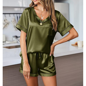 Best Trending Top Women Night Suit Adjustable Spaghetti Strap Shorts Set <b>Lace</b> Trim <b>Elastic</b> - Product Image 2