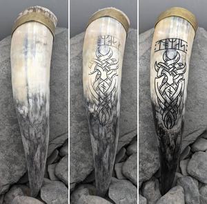 Cuenco de Cuerno de Búfalo Grabado a Mano, Duradero, para Cerveza y Mead Vikinga, Tamaño Personalizable, Recuerdo Medieval - Product Image 5