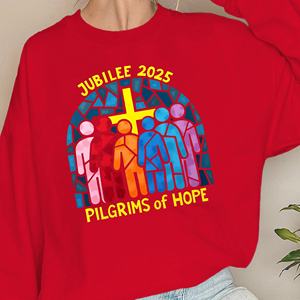Sweat-shirts décontractés imprimés pour femmes JUBILEE 2025 PILGRIMS of HOPE, en tricot 100% polyester, col rond - Product Image 3