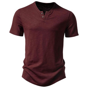 Camiseta Henley de Manga Corta para Hombre, Mezcla de Algodón, Transpirable, Ropa Casual de Verano, Logotipo Personalizado, Precio Directo de Fábrica, MOQ Bajo - Product Image 4