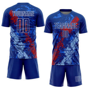 ชุดฟุตบอลแบบกำหนดเอง โพลีเอสเตอร์ 100% ชุดเสื้อทีมพร้อมกางเกงขาสั้น สไตล์สปอร์ต ออกแบบชื่อและหมายเลขส่วนตัว ชุดกีฬา - Product Image 1