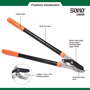 Tijeras de podar profesionales SONO J666M con hoja de acero al carbono, revestimiento antiadherente, mangos de aluminio y PVC, para diestros, para jardín - Product Image 2