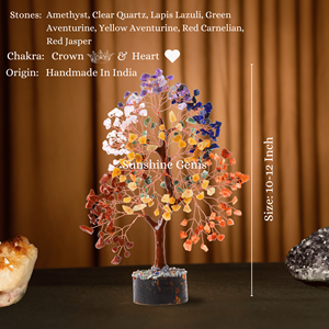 Árbol de la Vida de Cristal de los Siete Chakras, Tallado en Alambre Dorado, Árbol de Piedras Preciosas de Ágata de Alta Calidad, Piedras Curativas Naturales para Decoración del Hogar - Product Image 5