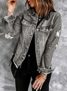 เสื้อแจ็คเก็ตยีนส์ผู้หญิงทรงคลาสสิก กระดุมติด ทรงหลวม สไตล์ลำลอง ทันสมัย เป็นมิตรกับสิ่งแวดล้อม ปรับแต่งได้ เสื้อคลุมสำหรับฤดูใบไม้ร่วง/ฤดูหนาว สีลูกกวาด - Product Image 3