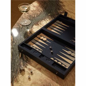 Juego de Backgammon de Lujo Estilo Bandana Moderno, Tablero de Cuero PU Negro, Juego de Viaje de Diseño - Product Image 5