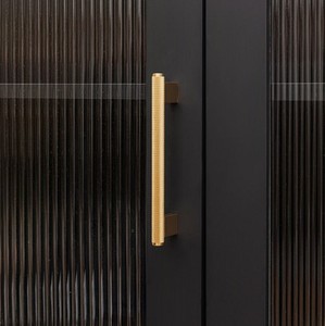 Poignée de tirage décorative moderne en laiton moleté pour armoire, cuisine, salle de bain, salle à manger, tiroir, armoire et mobilier - Product Image 2