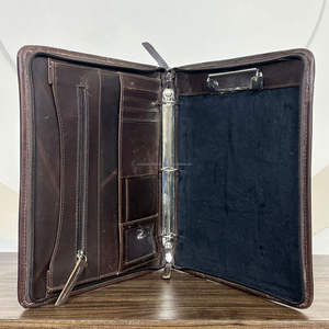 แฟ้มหนังวัวมีซิป3ห่วงสำหรับผู้บริหารแฟ้มหนังวัวคุณภาพสูง - Product Image 5