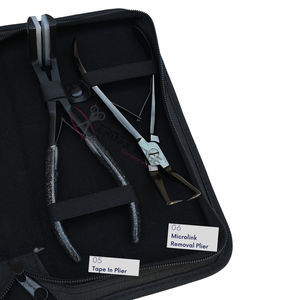 Kit de herramientas de extensión de cabello de calidad profesional con removedor de microperlas, alicates, tijeras mini para cortar hilos, agujas curvas y juego de protectores para dedos - Product Image 4