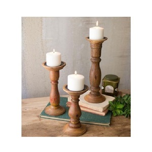 Porte-bougie en bois naturel, élégant et rustique, pour la décoration de la maison, idéal pour la table à manger, le salon et les soirées chaleureuses. - Product Image 6