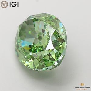 Diamant de laboratoire CVD avec certificat IGI, forme ovale, 5,01 carats, pour pièce de fiançailles personnalisée, couleur vert vif fantaisie, clarté VS1 - Product Image 3