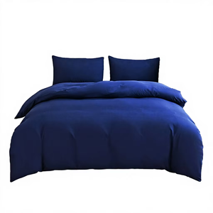 Ensemble de 4 housses de couette en coton tissé blanc uni, pour la maison, lavable en machine, style simple - Product Image 5