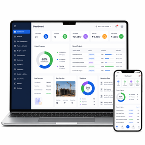 Advanced Construction Management ERP <b>Software</b> with Project Tracking Budget Control Resource Planning & Real-Time Site Operations - Product Image 1