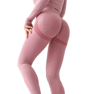 Vente en gros de vêtements de sport taille haute personnalisés pour femmes Leggings de course sans couture Leggings de yoga Workout Training Running Leggings - Product Image 4