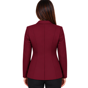 Chaqueta de equitación color coral rojo para mujer, corte ajustado, blazer profesional para competición ecuestre, abrigo personalizado al por mayor - Product Image 2