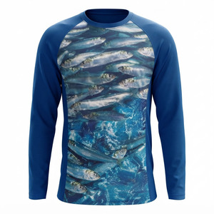 Chemise de pêche personnalisée OEM 100% polyester à manches longues, sublimation, séchage rapide, respirante, légère, vêtements d'extérieur, prix bas - Product Image 1