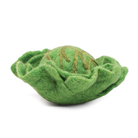 Jouet en peluche chou vert fait main en feutre aiguilleté, laine écologique, 2-4 ans, ornement d'intérieur Noël/Halloween, couleurs personnalisables
