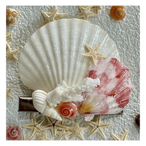 Pinzas para el Cabello con Conchas Marinas, Resina Natural y Aleación, Accesorios Decorativos para Peinado, Hechos a Mano en Vietnam, para Mujer - Product Image 5
