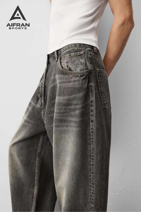 Aifran Sports - Jeans de mezclilla bootcut personalizados para hombre, lavados, informales, a la moda, proveedor mayorista - Product Image 3