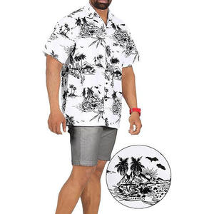 เสื้อเชิ้ตฮาวายแขนสั้นลายต้นปาล์มสำหรับผู้ชายใส่เที่ยวทะเลช่วงฤดูร้อน สไตล์ลำลองติดกระดุม - Product Image 2