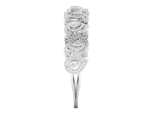 18K <b>Solid</b> Gold Lab Grown Diamond <b>Bracelet</b> 5ct Brilliant Royal Swirl Cuff Bangle IGI Certified Vintage Bridal Jewelry 29g Custom - Product Image 4