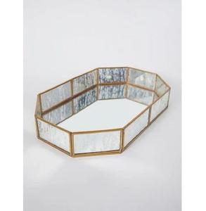 Bandeja de Servir de Acero Inoxidable y Vidrio de Primera Calidad para Postres y Chocolates, Fabricada con Vidrio Biselado de Alta Gama - Product Image 5